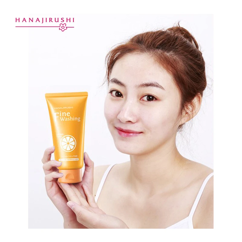 HANAJIRUSHI Vitamin C Facial Cleanser Whitening Moisturizing Brightening Face Wash Skin Care Deep Cleansing Pores Care 120g