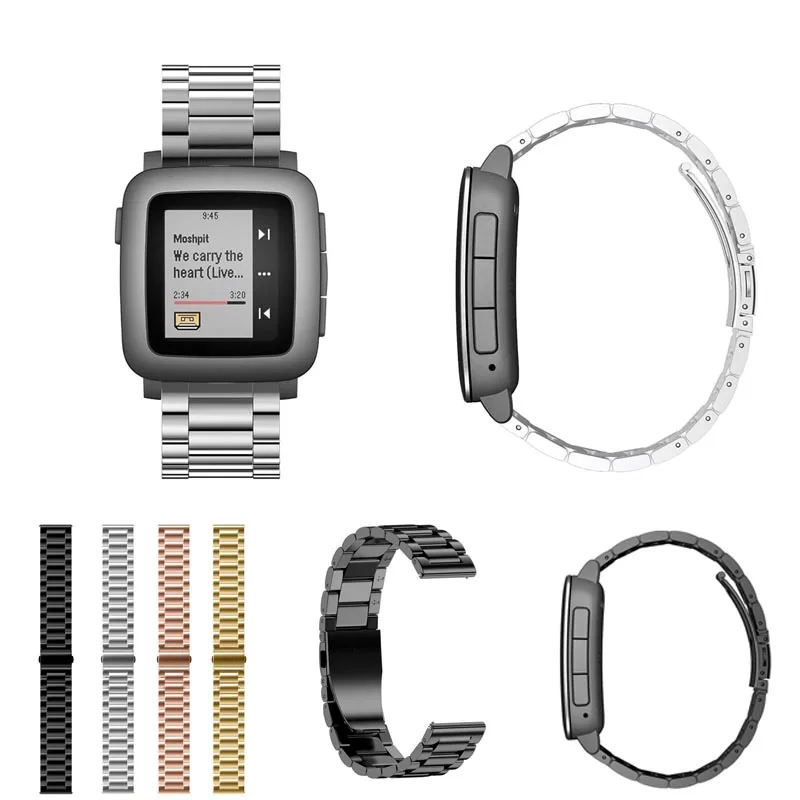 

Stainless Steel Quick Release Wrist Bands Watch Strap for Pebble Time Smart LXH