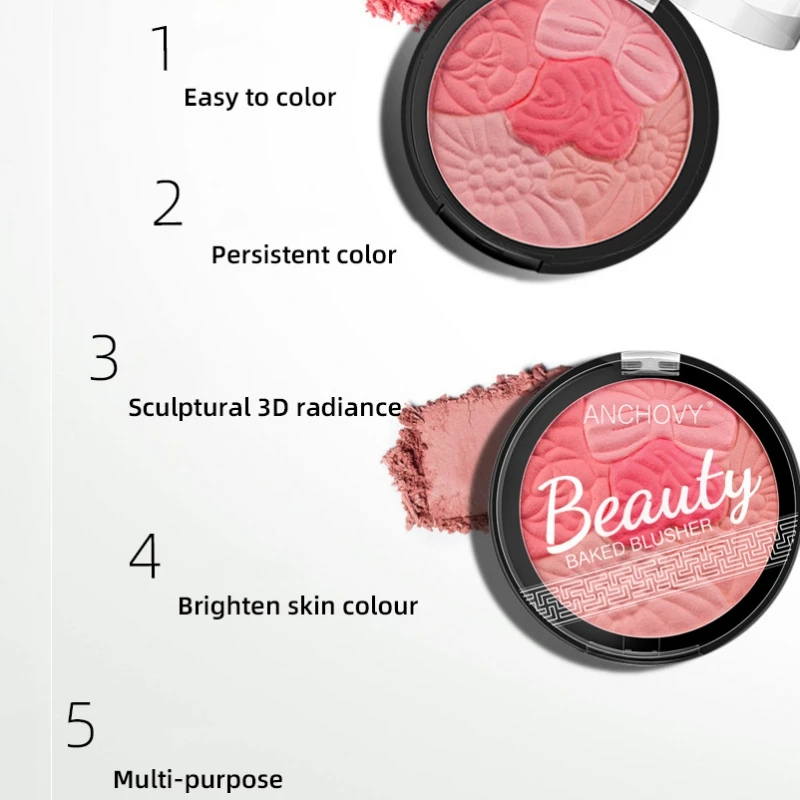 3 стиля 5 цветов лепесток Румяна Палитра для пигментов минеральный водонепроницаемый розовый макияж натуральная палитра пресс макияж основа Q1