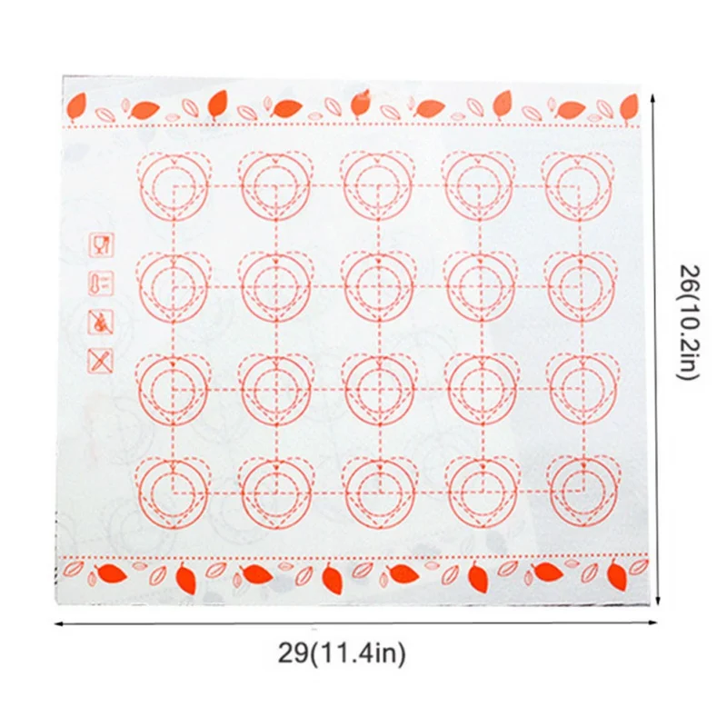 Macaroons подкладка сахар антипригарный коврик Многофункциональный Макарон Платиновый силикон коврик стеклянный ворсвый коврик для выпечки - Цвет: 29X26cm
