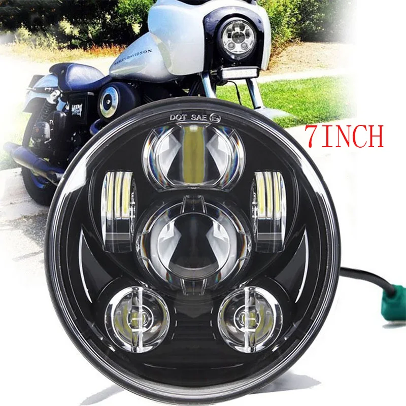 Harley Accessories Parts 7 inch H4 LED Motorcycle