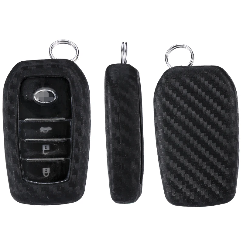 

Carbon Fiber Pattern Car Key Case For Toyota Highlander CHR C-HR Miral Land Cruiser Riez RAV4 Camry Prado Auto Key Cover shell