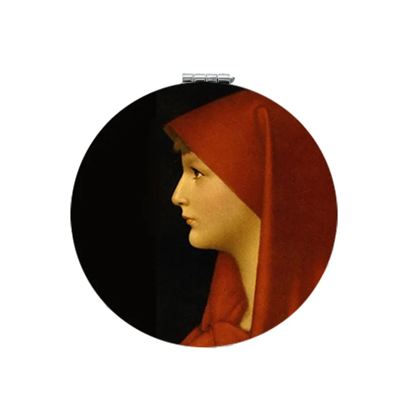 

JWEIJIAO 2019 Portrait of character Oil Painting Round Double Sides Portable mirror Beauty Health espejo de maquillaje