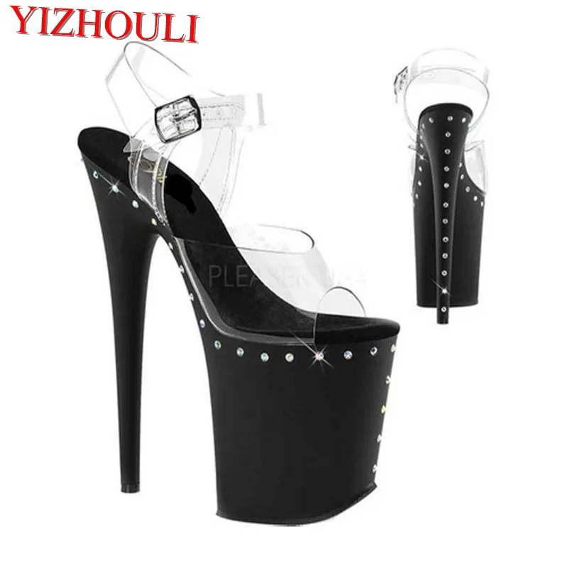 

Sexy princess shoes, 20 cm rib sandals, sexy nightclubs, water drill shoes