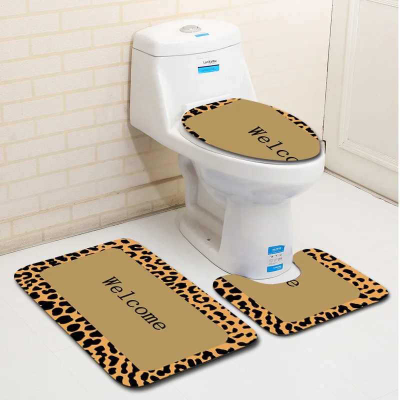 Zeegle 3 шт./компл. Ванная комната коврики Комплект туалет ковры Туалет крышка Противоскользящие коврики для ванной Аксессуары моющиеся