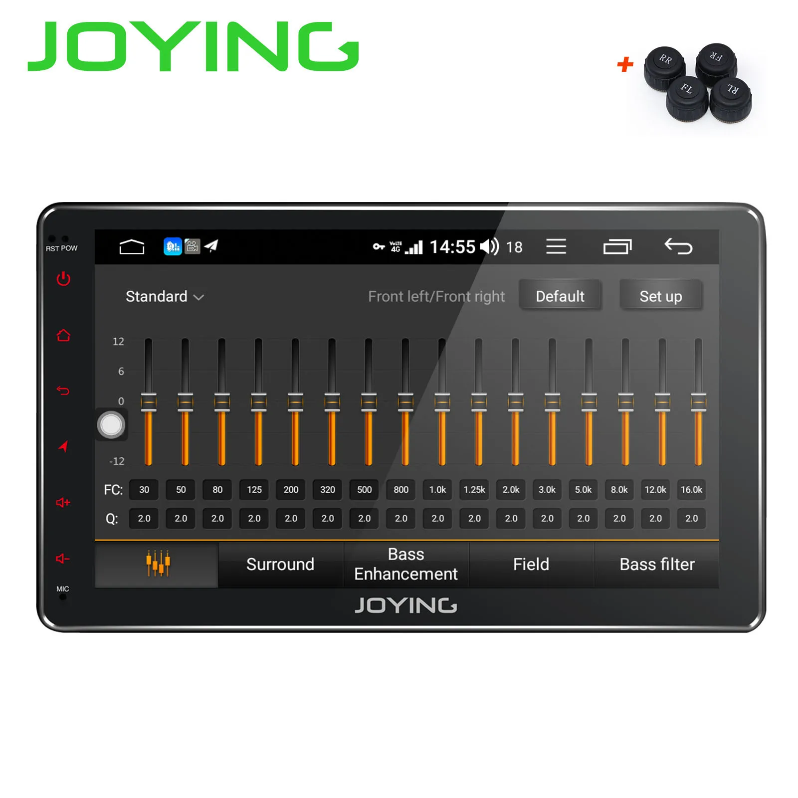 Joying 4G+64G 10.1" Double 2 Din Car Radio Android 8.1 Car Multimedia with 1280*720/4G Modem/DSP/WIFI Universal Car DVD Player - Цвет: JY-UO134N4GS-H-TPMS