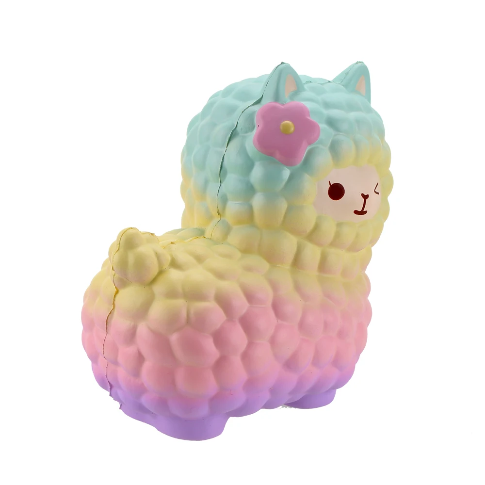 1 шт. Vlampo Jumbo Squishy Alpaca 7,1 ''Радуга и галактика Kawaii мягкие медленно поднимающиеся лучший подарок для ребенка