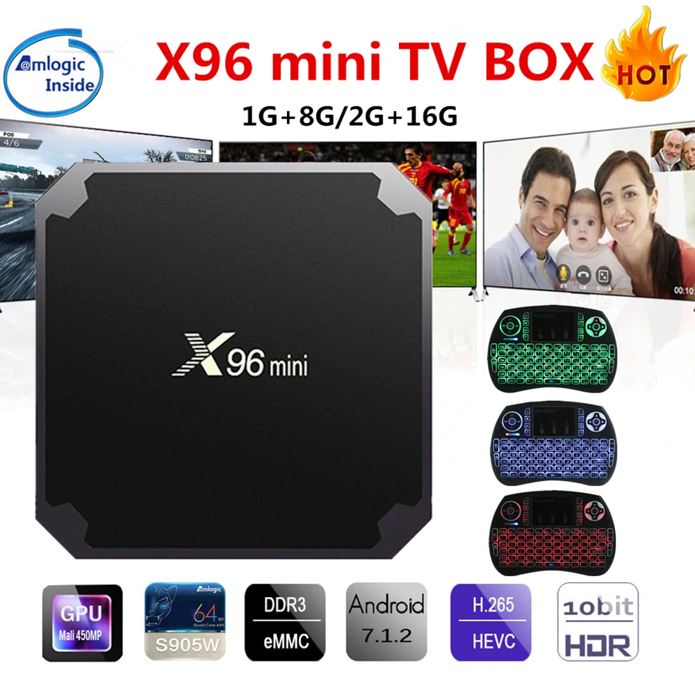 X96 mini caja de TV Android KD Player 17,4 Amlogic S905W Quad Core 2 GB 16  GB UHD H.265 2,4g WiFi 4 K reproductor de medios X96mini Set top Box -  AliExpress Productos electrónicos
