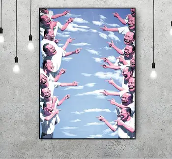 

Famous artist Yue Minjun by hand made oil painting on canvas big mouth Art Unique Gift Idea of Extremely Rare Art.