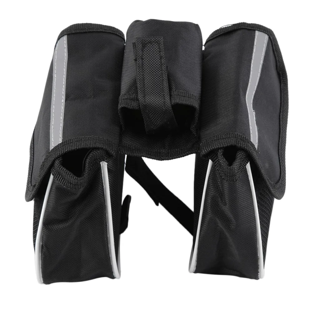 Clearance Bicycle Cycling Frame Pannier Saddle Front Tube Bag Both Side Double Pouch 15cm x 12cm x 5cm 4