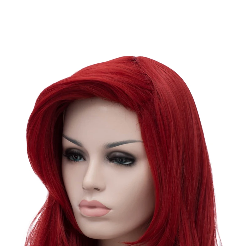 Волнистые длинные винно красные волосы Jessica Rabbit Русалочка принцессы Ариэль