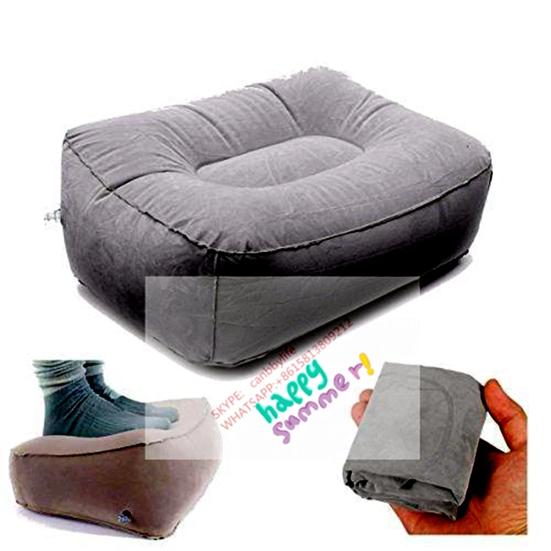 Cheap price inflatable leg up foot rest pillow flocked inflatable seat