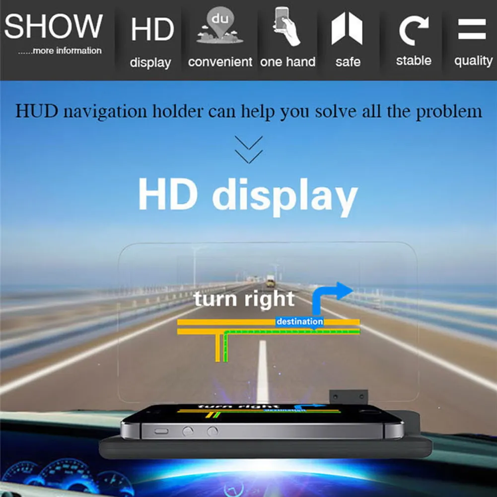 6 дюймов HUD Дисплей автомобиля HUD авто ЖК цифровой лобовое стекло проектор автомобиль внедорожник телефон/gps Навигация держатель Head Up проект