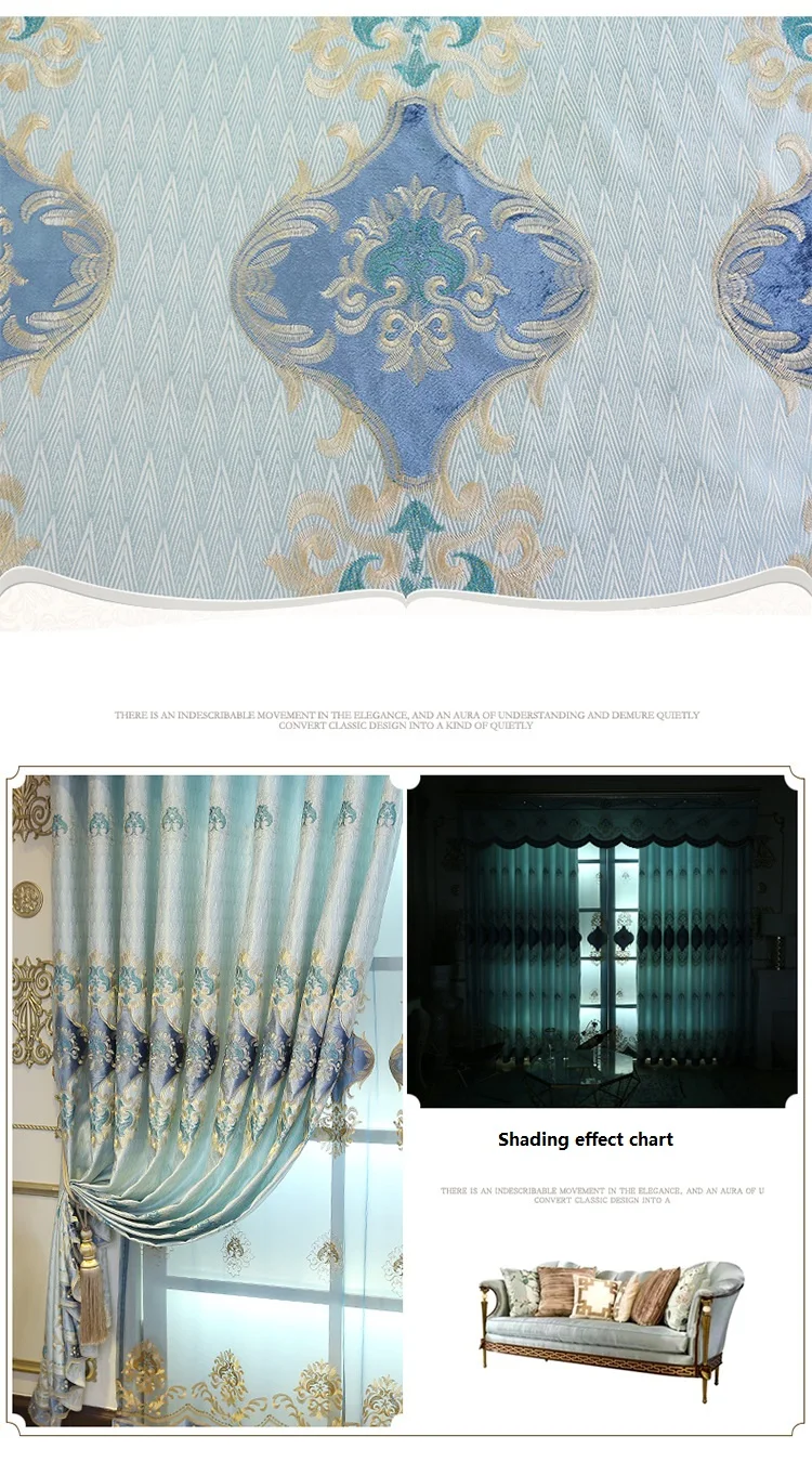 Жаккардовая ткань королевская Роскошная вышивка затемненные занавески европейские занавески из тюля для спальни гостиной эркер домашний декор