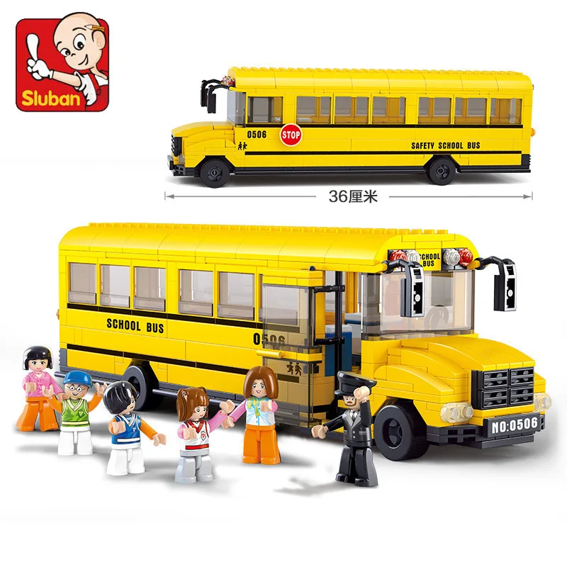 Autobus Scolaire 392 шт. ученичество и л 'образование DIY Jouets совместимый с avec eclairer blocs de