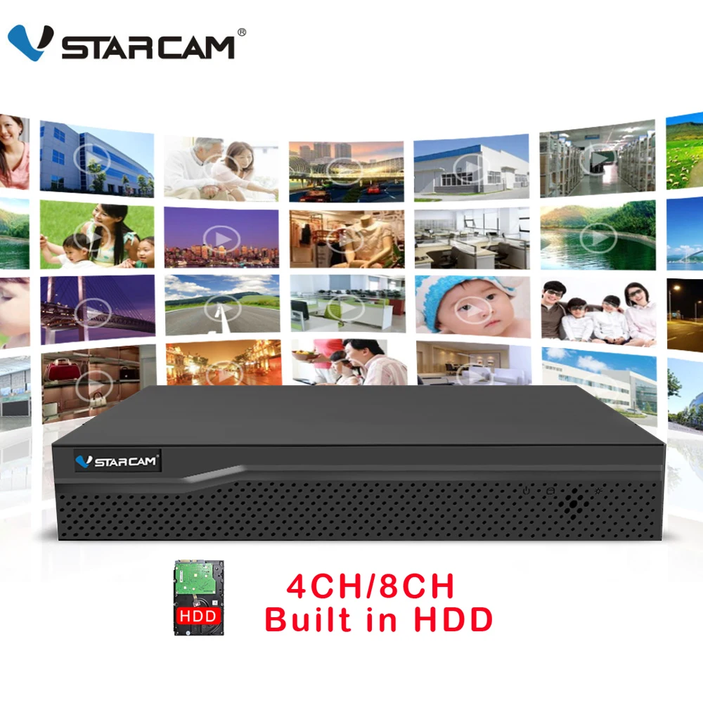 

VStarcam Eye4 1080P NVR With HDD 4CH 8CH Network Video Recorder Resolution 1920x1080 Onvif 2.4 Best for Vstarcam Wifi IP Camera