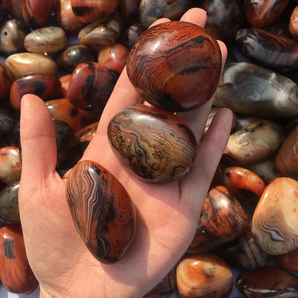

Полированный натуральный камень sardonyx, агат, ладонь, камни лечебные, 3 шт.