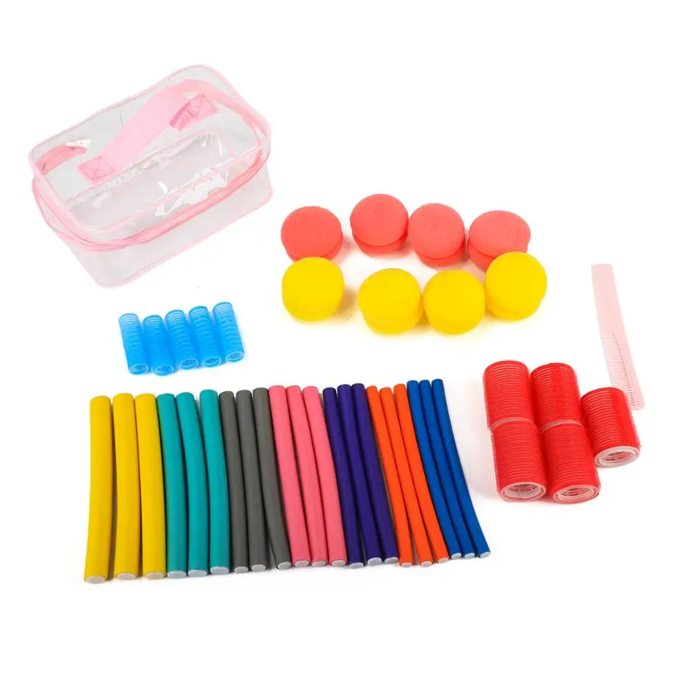 40pcs/set Soft Hair Curler Tool No Harmful Magic Hair Care Rollers Silicone Hair Curling Styling Rollers Sponge