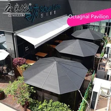 275 см высокий Sunroom с восьмиугольной поликарбонатной крышей/окна сетки экран/15 квадратных метров задний двор уличный садовый павильон