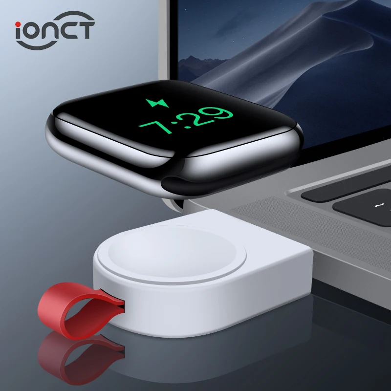 IONCT Беспроводная зарядка для Apple Watch Зарядное устройство Док-станция Магнитная для iWatch зарядное устройство 4 3 2 1 Apple Watch 4 зарядное устройство с USB портативный
