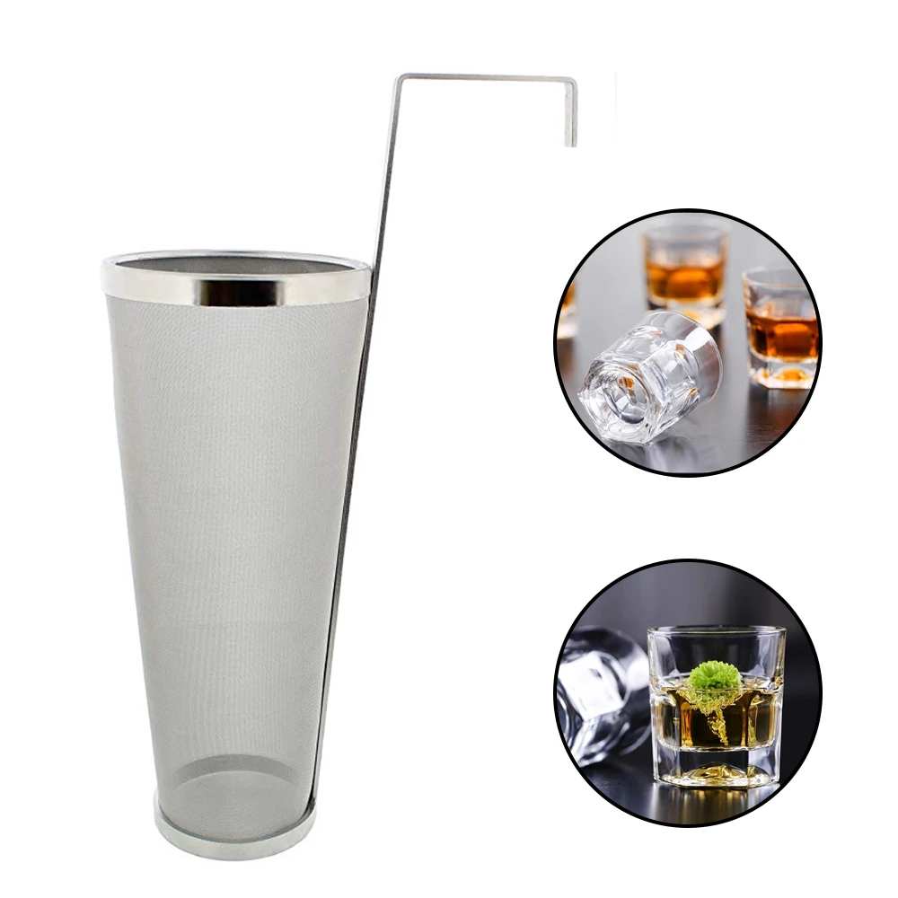 

YUEWO Filter Brewing 1 Gallon Hopper Spider Strainer 304 Stainless Steel 300-400 Micron Mesh Homebrew Hops Beer & Tea Kettle Bre