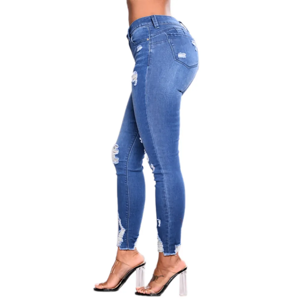 Модные женские облегающие джинсы с принтом, обтягивающие узкие брюки, Стрейчевые брюки для женщин, женские брюки, одежда
