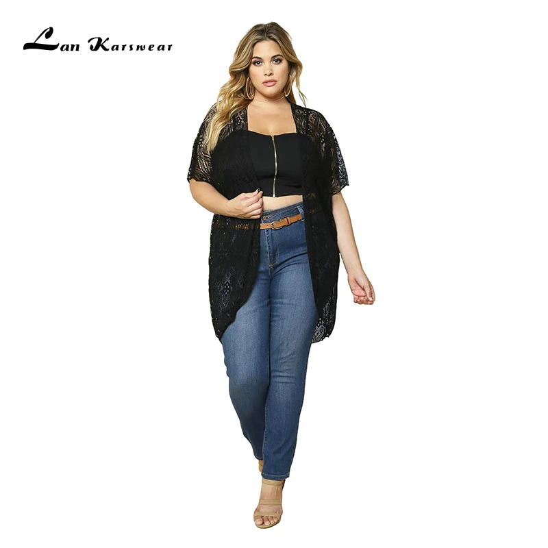 black lace cardigan plus size
