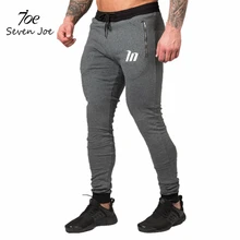 Seven Joe Для мужчин Фитнес Штаны впитывает пот и Штаны Спортзалы, бодибилдинг модные штаны Повседневное тренировки Штаны тренировочные для бегунов из хлопка Штаны