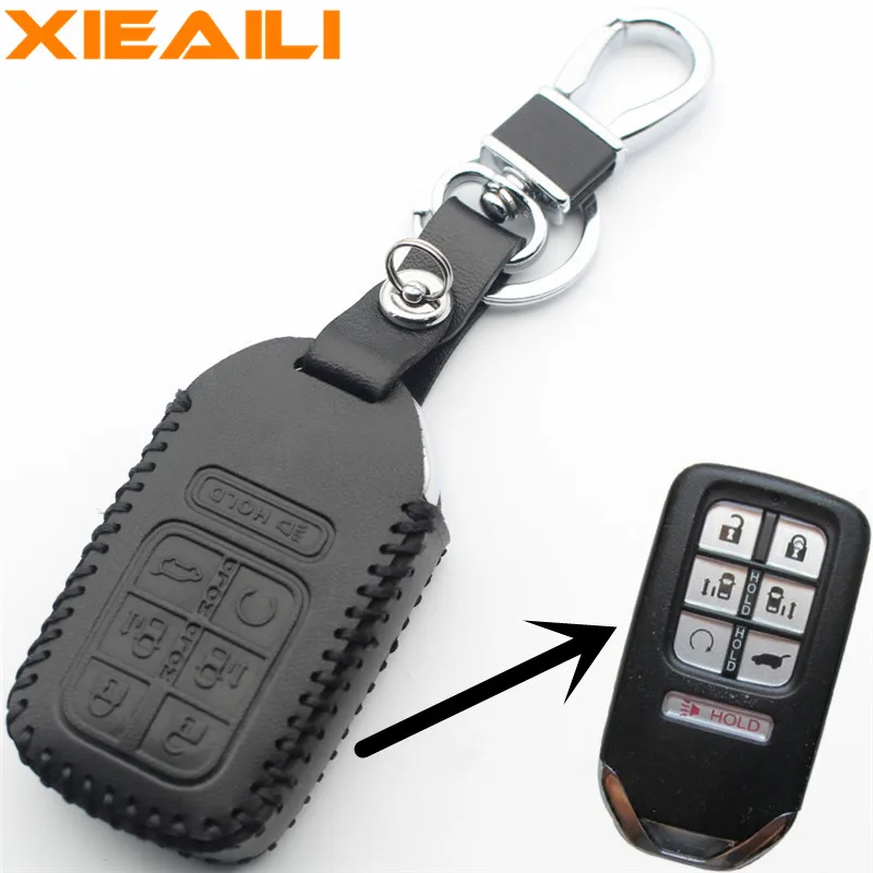 

XIEAILI Genuine Leather Remote Control 7Button Keyless Entry Smart Key Case Cover For Honda 2018 Odyssey/Elite S299