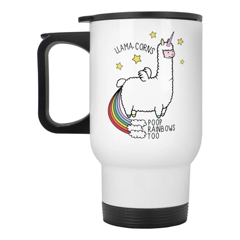 

Llama unicorn stainless steel travel mug