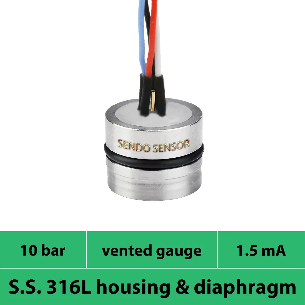 10 бар датчик Пьезорезистивный OEM ячейка, DC 1.5mA мощность, 1 МПа силиконовое масло заполненный датчик давления, выходной сигнал мВ, материал 316L