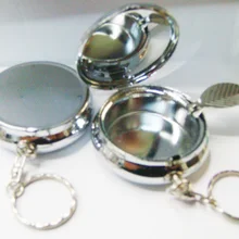 10 шт. портативная пепельница из нержавеющей стали коробка для таблеток Серебро DIY металлический контейнер с брелком-одно отделение