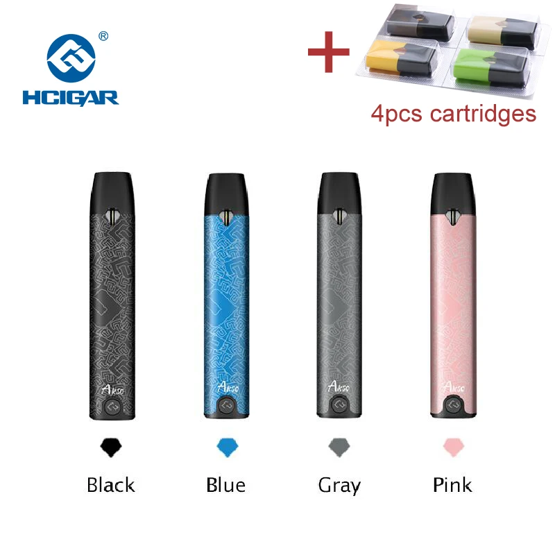 Hcigar Akso MTL vape pod 350mah Built-in Battery 1.5 ml Cartridge Nicotine salt Taste type pod system pod Kit Pod Vape Mod