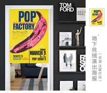 Taiwan Japan style Chinese American rock music poster bar fabric door curtain shade hanging curtain bedroom living room kitchen