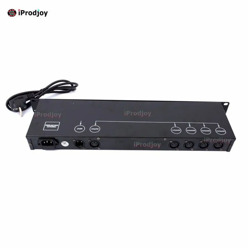 DMX512 Distributor Amplifier 4 way Splitter Stage Light With 10 piece 2 Meter Signal Cable (9)