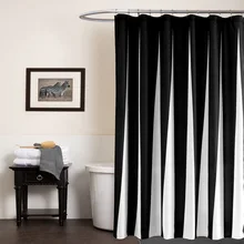 Haute qualité Moderne Salle De Bains Douche Rideau noir et blanc Salle De Bains Rideaux De Douche accessoires de salle de bains rideau de douche