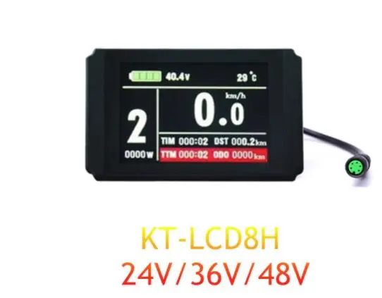 

E-bike 24V/36V/48V KT LCD8H Color Matrix Display Meter Control Panel With 5 Pins Waterproof Plug For KT Controller