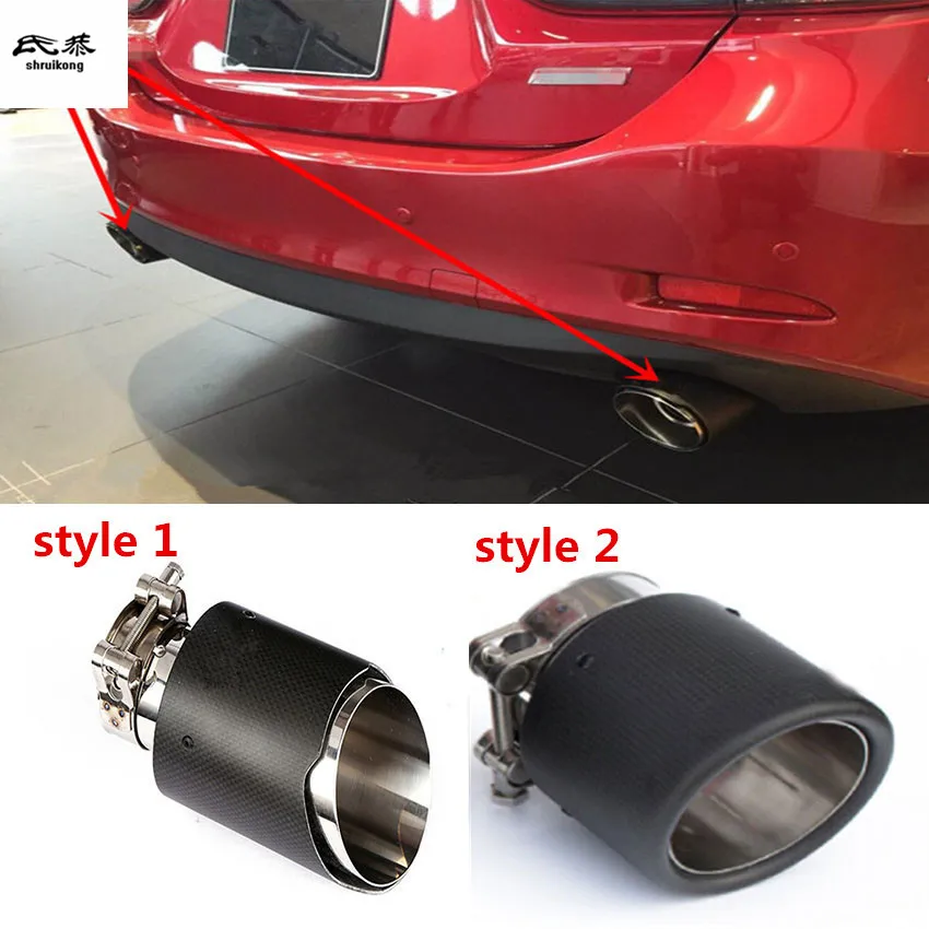 

1pc Carbon fiber car exhaust pipe tail throat decoration cover For mini cooper countryman clubman R56 R60 F54 F55 F56