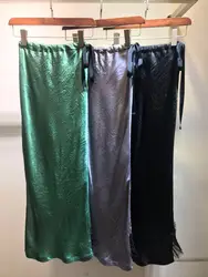 2019 Новая женская модная шелковая плиссированная юбка с принтом 0403