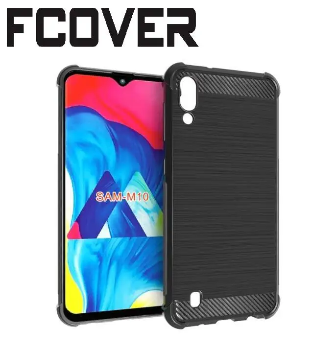 

For Samsung Galaxy M10 M20 M30 A10 A20 A20e A30 A50 A40 A70 Case+Tempered Glass Carbon Fiber Soft Gel Skin Silicon Phone Cover