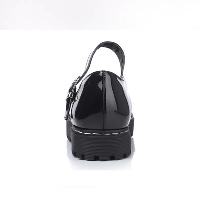 Женские туфли лодочки на танкетке с круглым носком и пряжкой|lolita shoes|platform shoeswomens