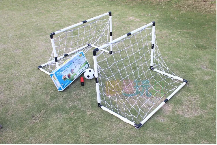 92 см Детские съемные футбольные ворота пластиковая сетка для футбольных ворот Детская Спортивная игрушка для игр на открытом воздухе с мячом и насосом - Цвет: Белый