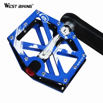 

WEST BIKING Bike Pedals For Road MTB Bicycle 3 Bearings Anti-slip Cycling Pedals Alloy Platform Large Area Bicycle Pedals