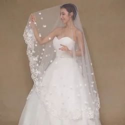 2020 Lvory Long 3m Bridal Veils Soft Tulle Appliques In Stock Wedding Accessories Lace Wedding Veil
