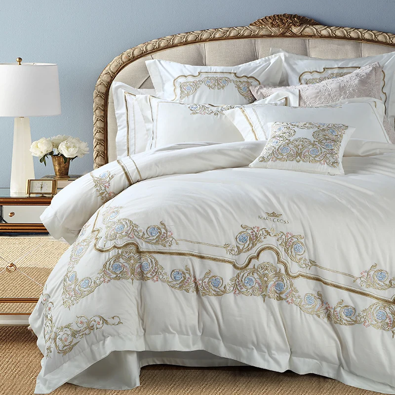 

4/6/7Pcs Luxury 80S Egypt Cotton Royal Garden Bedding Set Embroidery Duvet cover set Bed Sheet Pillowcases Queen King size