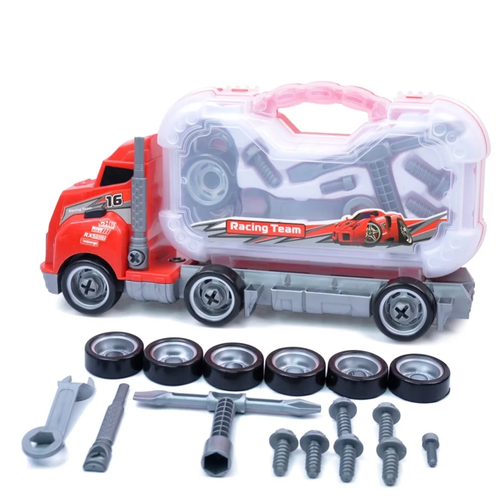 

Assembly Big Rig Children Container Truck Toy Removable Tires Maintenance Tool Box Kids Scale Model Vehicle Car Styling Kit