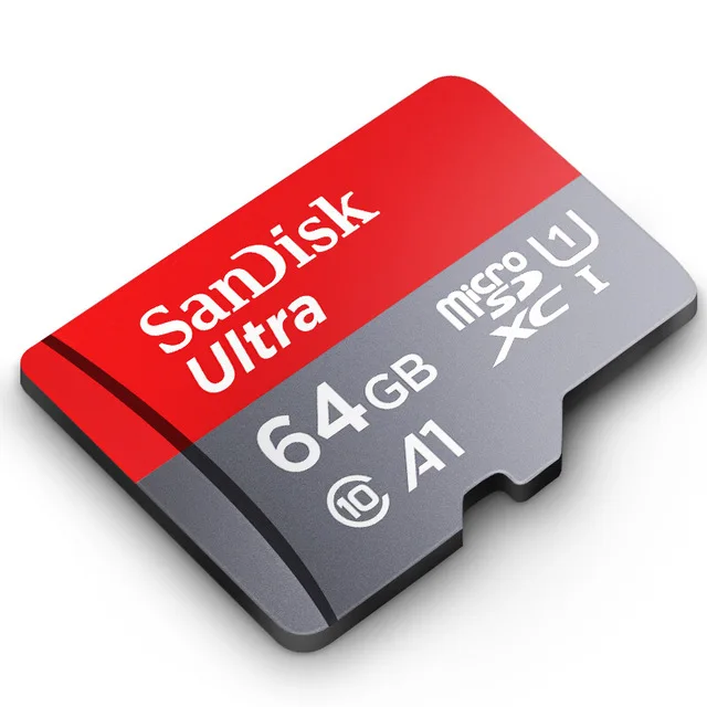 Двойной флеш-накопитель SanDisk картой Micro SD объемом 16 Гб оперативной памяти, 32 Гб встроенной памяти, 64 ГБ 128 ГБ 200 ГБ флэш-карта памяти Uitra Class10 Max 100 МБ/с. tf карта cartao de memoria - Емкость: 64GB with gift