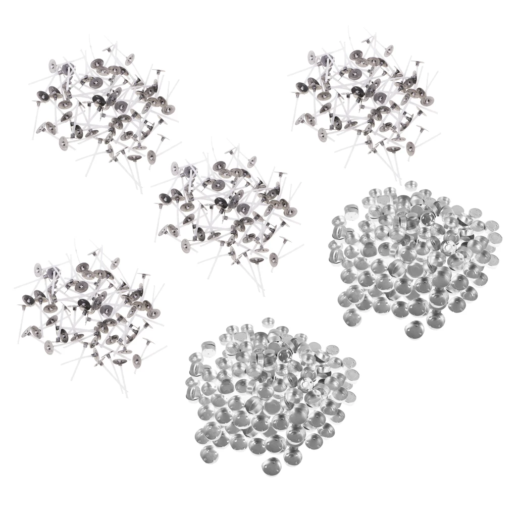 800 Pieces Aluminium Tea Light Case Containers & Candle Wicks Candles Making