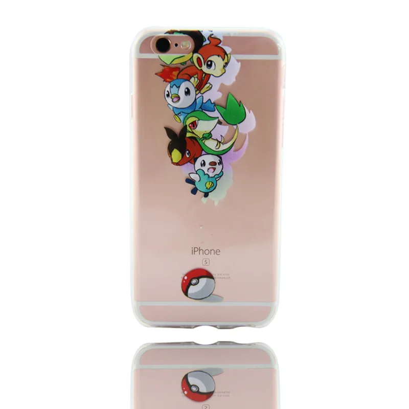 Cute Soft TPU Silicone Covers for Fundas Iphone 8 7 7plus 6 6S 5 5SE Cartoon Animals Phone Cases Pokemons Pikachue Back Cover