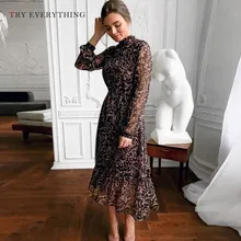 Eleant Long Summer Dress 2019 Woman A Line Floral Long Dresses Ruffles Ladies Long Sleeve Print Casual Dress For Women a line long sleeve long dress